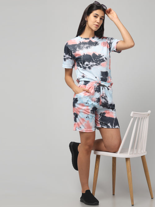 Pastel Cloud Night Shorts Set